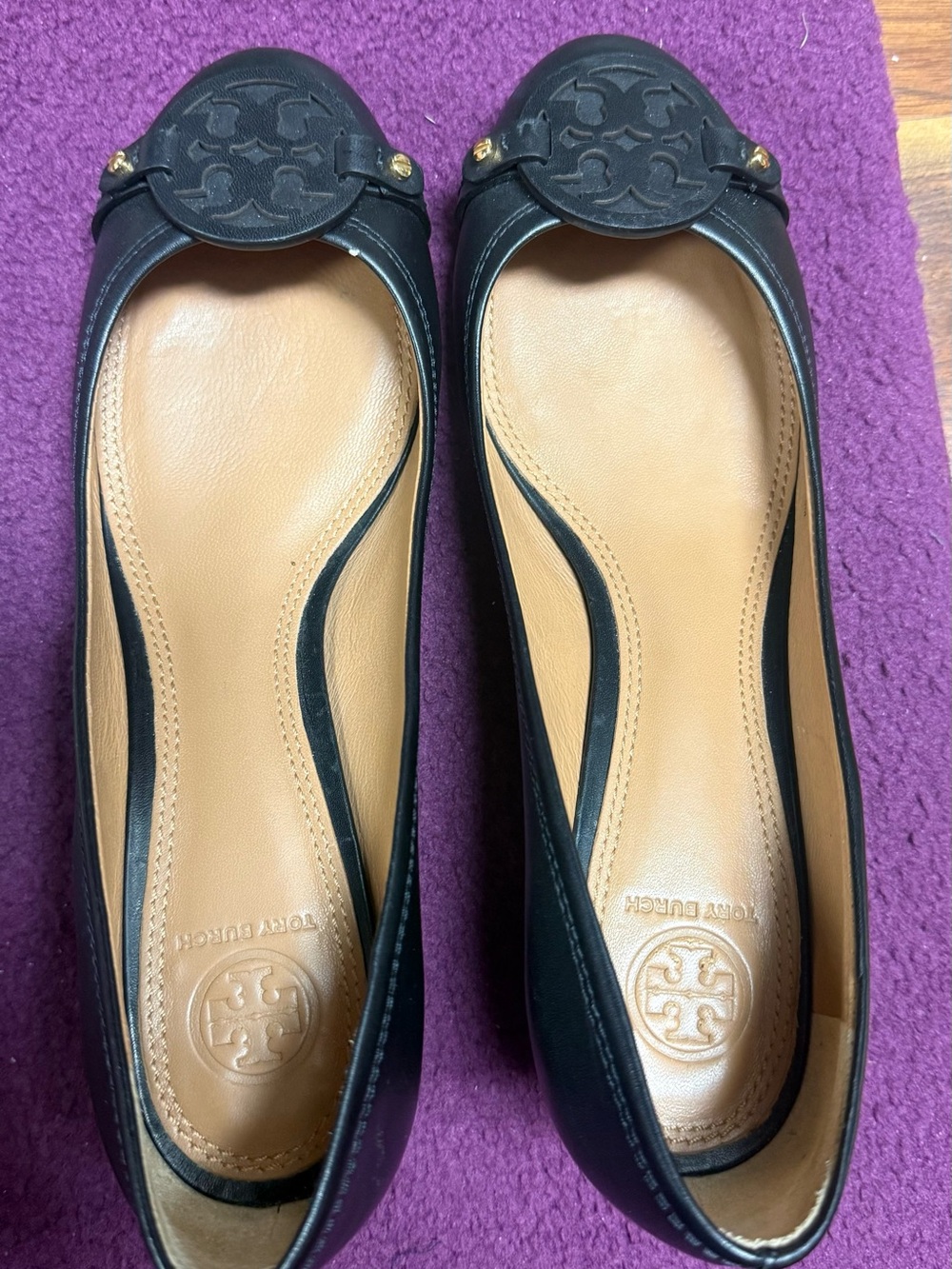 Tory Burch Black Leather Logo mini Miller 45mm pumps - Picture 5 of 9